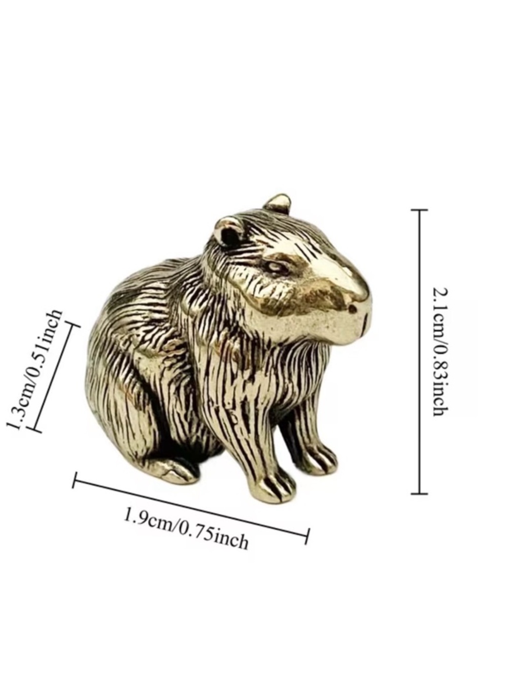 Miniature Brass Capybara Collectible - Picture 3 of 3